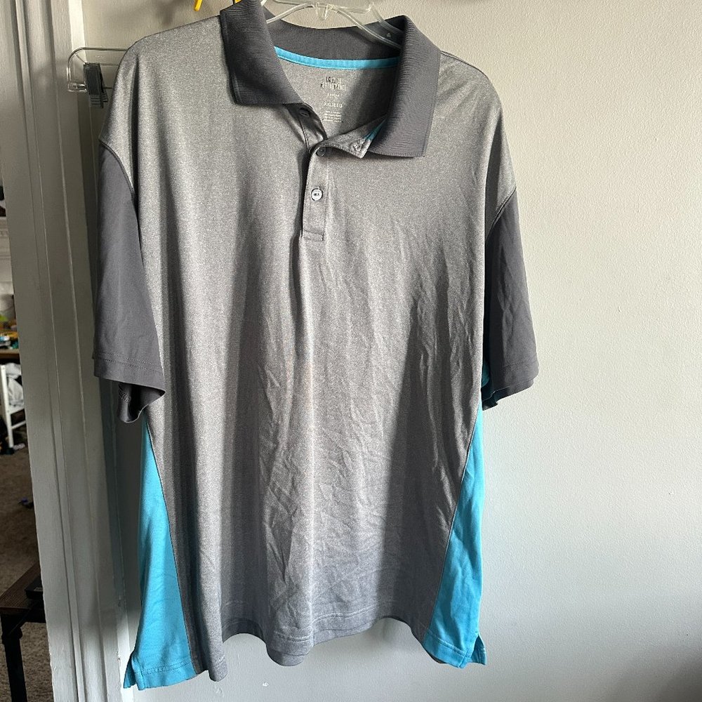 Haggar gray and blue golf polo